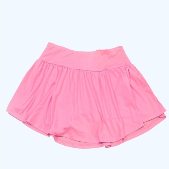 Zenana Outfitters Pants - Zenana Tennis Skort Size Large Pink Built In Shorts Pull On Stretch Waistband